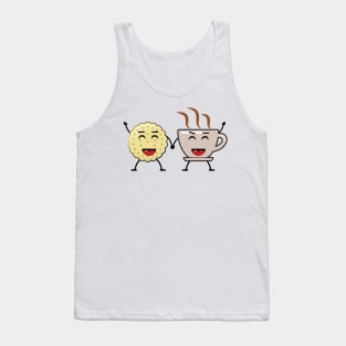 Best Friends - Biscuit And Coffee - Funny Character Illustration Tank Top